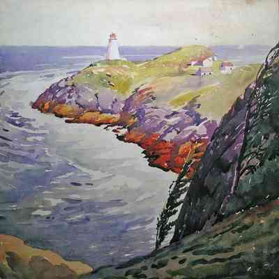 William Starkweather | Swallowtail Lighthouse, Grand Manan Island, New Brunswick | Watercolor | 1934