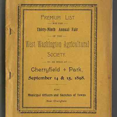 Thirty-Ninth Annual Fair of the West Washington Agricultural Society | Cherryfield, Maine, 1898