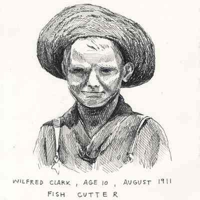 Maeve McCool | Wilfred Clark, Age 10, August, 1911, Fish Cutter | Drawing, 2023