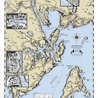 Artsipelago Map 2022 with Passamaquoddy and English Place Names