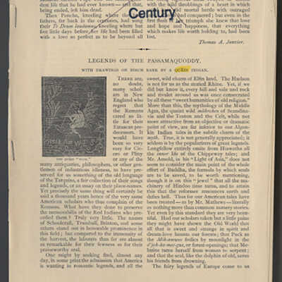 Legends of the Passamaquoddy | Charles G. Leland | The Century Illustrated Monthly Magazine, September, 1884, pp. 668 - 677