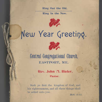 New Year Greeting | Central Congregational Church, Eastport, Maine | Program Booklet