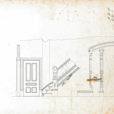 Beckett Block, Water Street, Eastport, Maine, 1887 | Stair and Door Details | Henry N. Black, Architect
