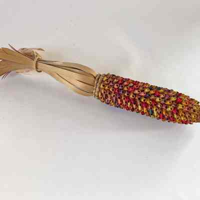 Multi-Colored Splint Ash and Sweetgrass Corn Basket | Theresa Neptune Gardner | Passamaquoddy | 2003