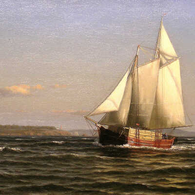 Lumber ship off West Quoddy Head, Lubec, Maine | William Edward Norton | 1875