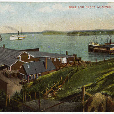 Boat and Ferry Wharves, Lubec, Maine | Postcard