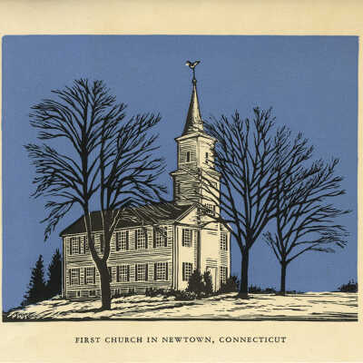 First Church in Newtown, Connecticut (Christmas card) | Pauline Inman