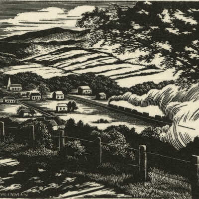Untitled [Village with Fence in Foreground] | Pauline Inman