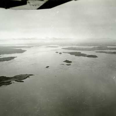 Aerial View | Looking South at Head Harbour Passage with Campobello Island, New Brunswick at left and Indian and Deer Islands, New Brunswick at right | U. S. Army Corps. of Engineers