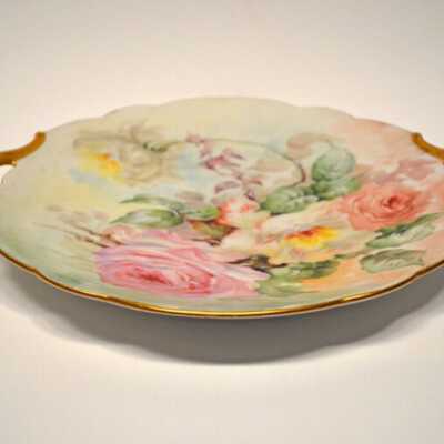 Plate. Hand Painted China | Martha "Mattie" Waide | Eastport, Maine