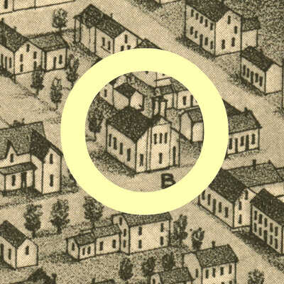 North Baptist Church, 1879, before it was raised up.