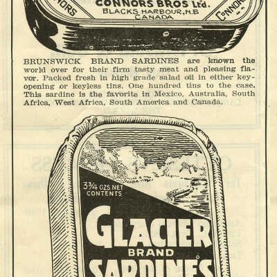 CONNORS BROTHERS SARDINES | Advertisement from Canadian Fisherman, July, 1926
