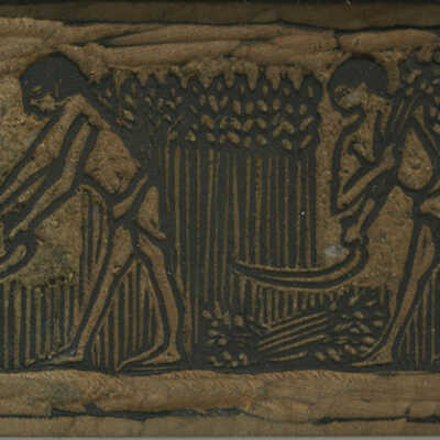 Untitled Block [Two men scything] | Pauline Inman (?)