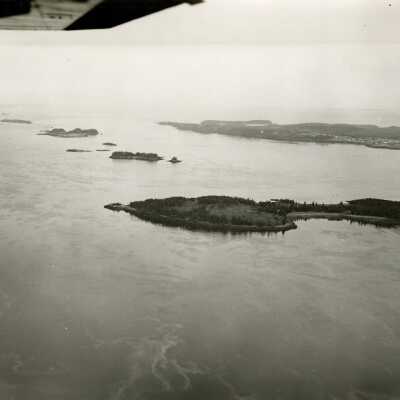 Aerial View | Looking Northeast from Indian Island, New Brunswick to Campobello Island, New Brunswick | U. S. Army Corps. of Engineers