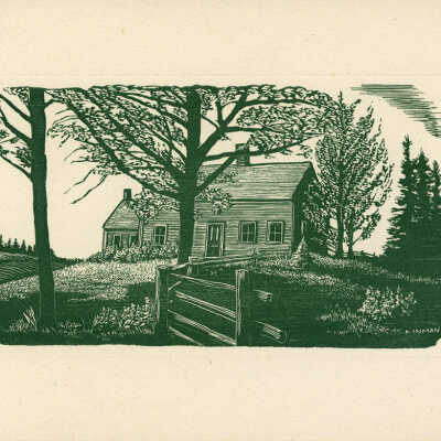Christmas Card [House with Fence] | Pauline Inman
