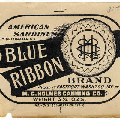 Blue Ribbon Brand. American Sardines in Cottonseed Oil.