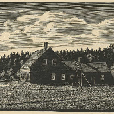 House at the Cove | Pauline Winchester Inman | Wood Engraving | 1946