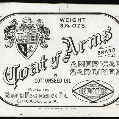 Coat of Arms Brand. American Sardines in Cottonseed Oil.