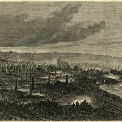 The Great Fire at Quebec: View from the Marine Hospital | 1866
