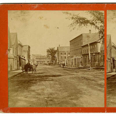 Stereoview of Main Street, Calais, Maine | C.E. Libby