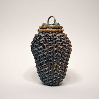 Small Green Color Fruit Shaped basket [Passamaquoddy] | Theresa Neptune Gardner