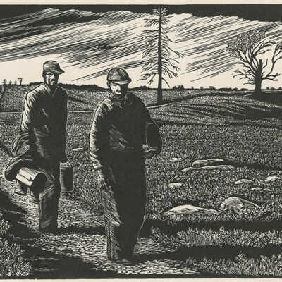 Blueberry Barrens | Pauline Winchester Inman | Wood Engraving | 1950