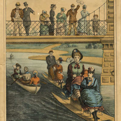 Boat Racing, Public Garden, Boston | Haskell & Allen | Boston, Massachusetts | Between 1873 and 1877