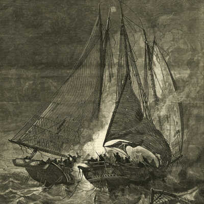 Lexington of the Sea [Margaretta] | Harper's Weekly | April 8, 1876 | Julian Oliver Davidson