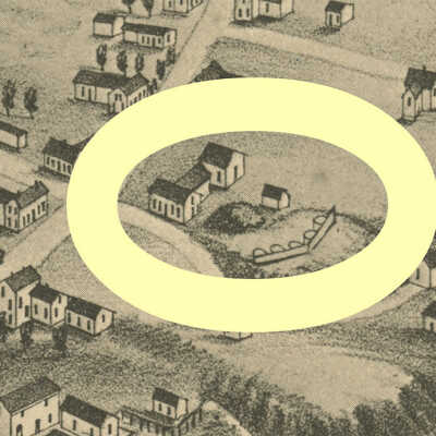 Todd House and Civil War Battery, 1879.