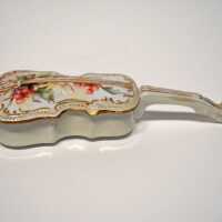 Martha "Mattie" Waide (1857-1929) | Hand Painted China Violin Style Covered Box | Eastport, Maine