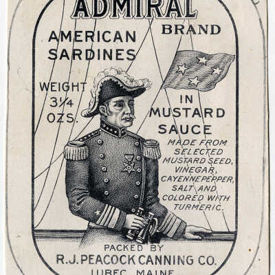 Admiral Brand | American Sardines in Cottonseed Oil | R.J. Peacock Canning Company, Lubec, Maine