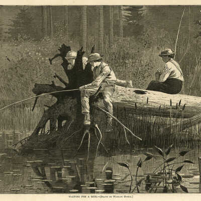 Waiting for a Bite — Drawn by Winslow Homer | Winslow Homer