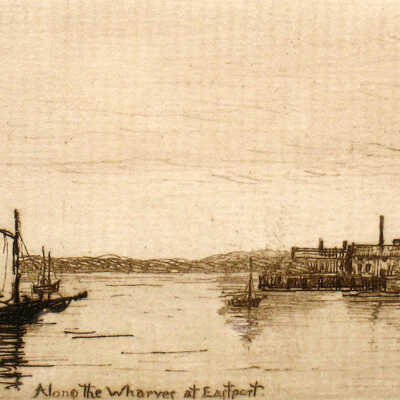Along the Wharves at Eastport | Artist Unknown (Le Baron Cooke?)