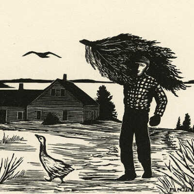 Untitled [Man with Christmas Tree and Sheep] | Pauline Inman