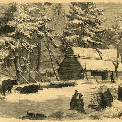 Lumbering in Maine and New Brunswick – The Camp House | 1858