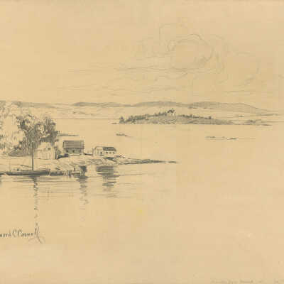 From Red Beach, Dochet Isl, St. Croix, Chamcook Mts. | Edward C. Caswell