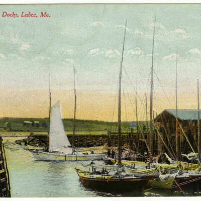 Sardine Boats at Dock, Lubec, Maine | Postcard