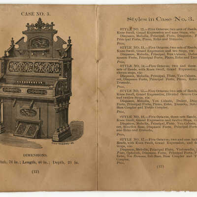 Case No.3. From Catalogue of Wm. E. Leighton & Co's Cabinet Organs [Pembroke] | [No Artist Defined]