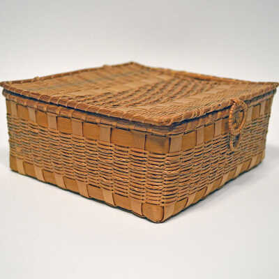 Low Square Shaped Basket with Lid [Passamaquoddy] | Unknown Artist