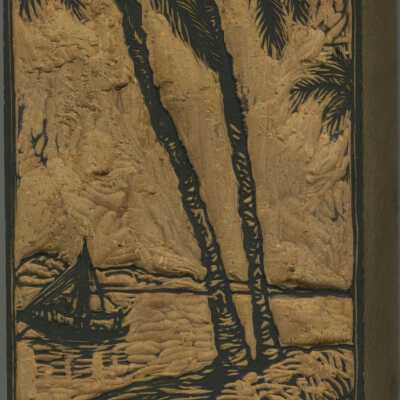 Untitled Block [Palm Trees and Boat] | Pauline Inman (?)
