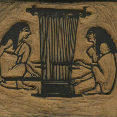 Untitled Block [Two Women at a Loom] | Pauline Inman (?)