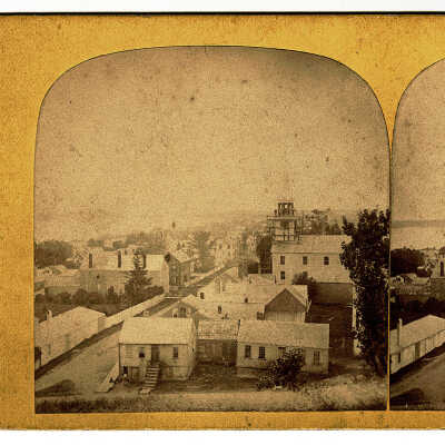 Stereoview of Eastport, Maine with View of Congregational Church | Davis Loring