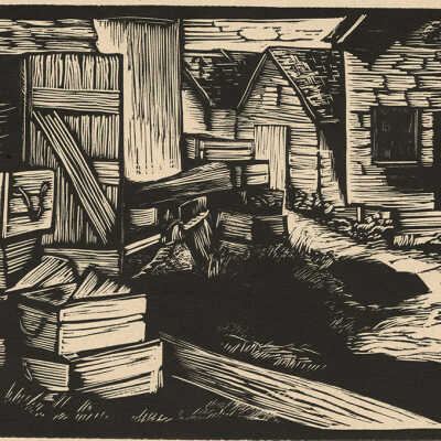 Building at the Wharf | Pauline Winchester Inman | Wood Engraving | 1936