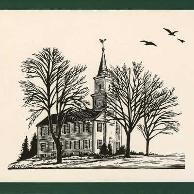 First Church in Newtown, Connecticut (Christmas card) | Pauline Inman