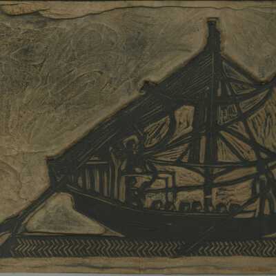 Untitled Block [Large Egyptian Ship] | Pauline Inman (?)