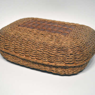 Low Rectangular Shaped Sweet Grass Basket with Rounded Corners [Passamaquoddy] | ?Mary Gabriel