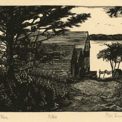 Maine Store | Pauline Winchester Inman | Wood Engraving | c.1945