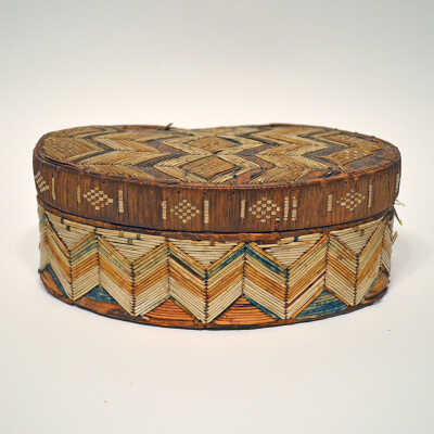 Oval Shaped Quill Box/basket [Mi’Kmaq] | Unknown Artist
