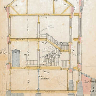 Eastport Savings Bank Plan | Eastport, Maine | Henry N. Black, Architect | Cross-Section Plan, 1887
