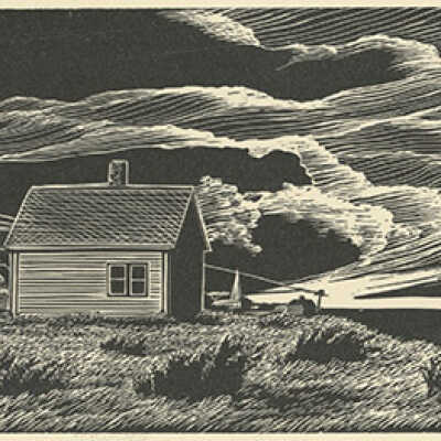 Storm Over Nova Scotia | Pauline Winchestre Inman | Wood Engraving | 1956